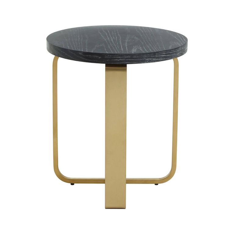 Lena Side Table - Round - Black Oak