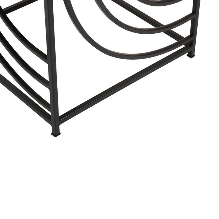Logan Side Table - Square - Mirrored with Black Metal