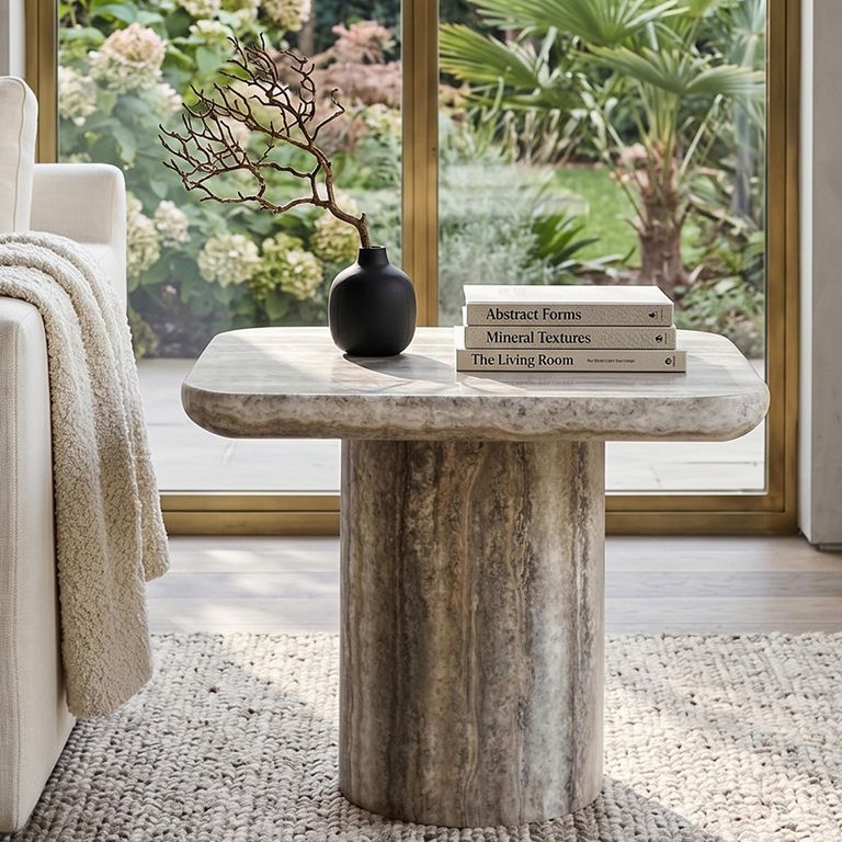 Dulce End Table - Grey - Marble