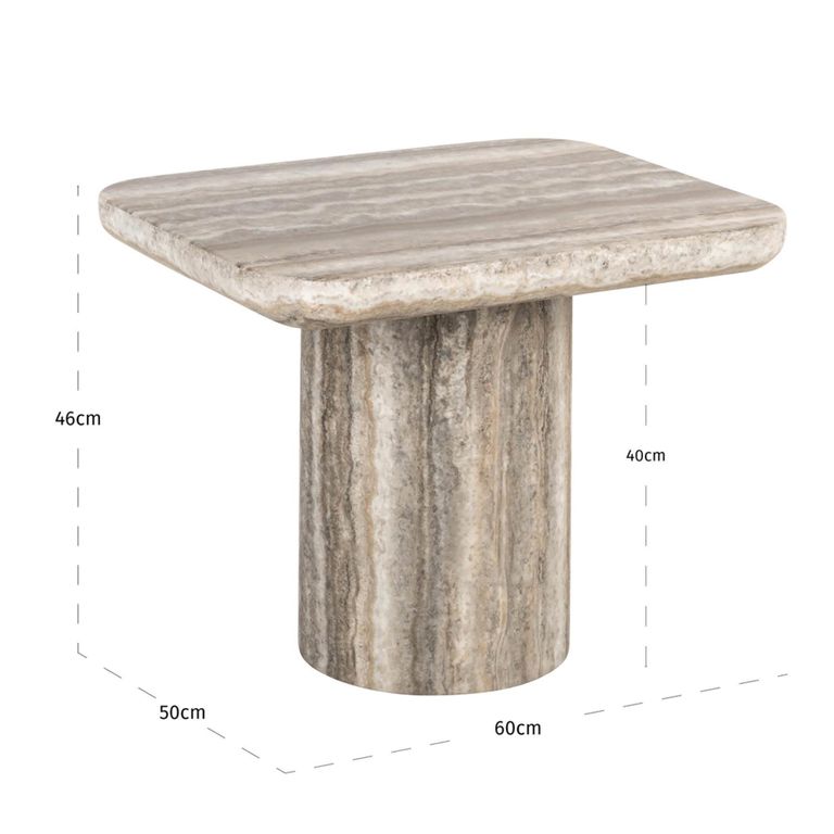 Dulce End Table - Grey - Marble