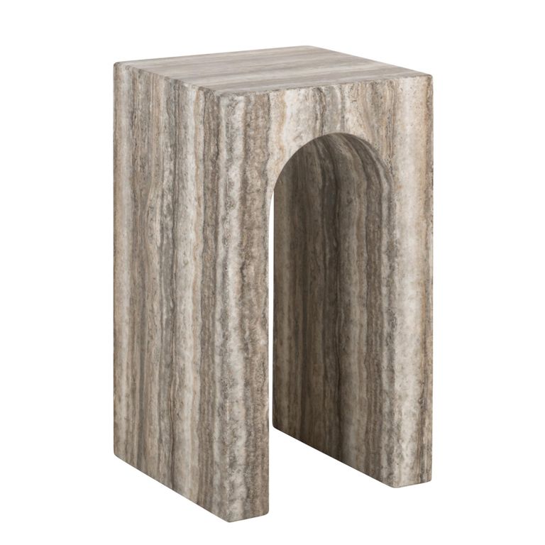 Dulce End Table - Square - Grey - Marble