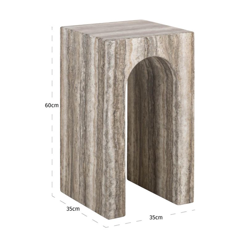 Dulce End Table - Square - Grey - Marble