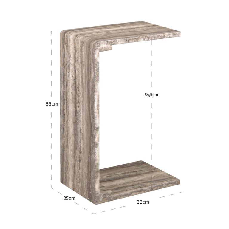 Dulce Side Table - Grey - Marble