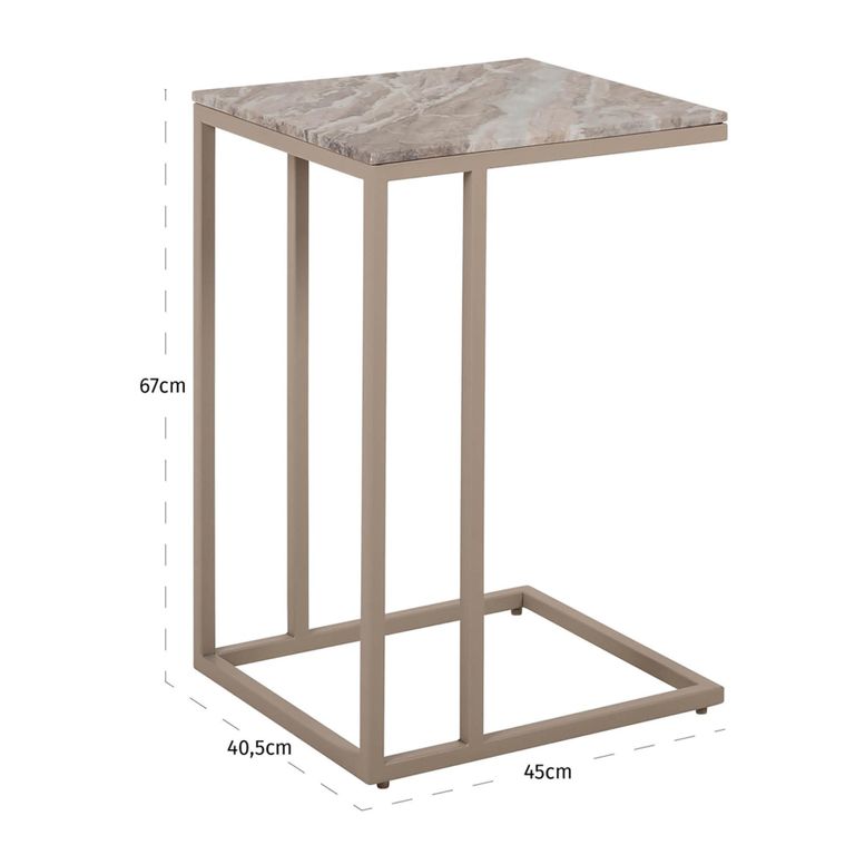 Fairfax Side Table - Clay - Marble and Metal