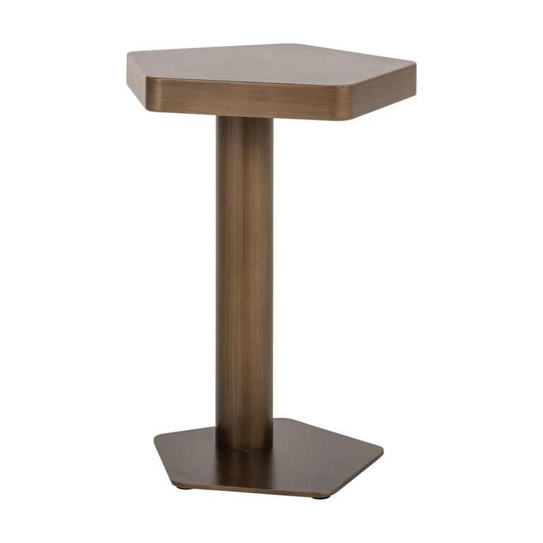 Hexa Side Table - Hexagonal - Brushed Gold