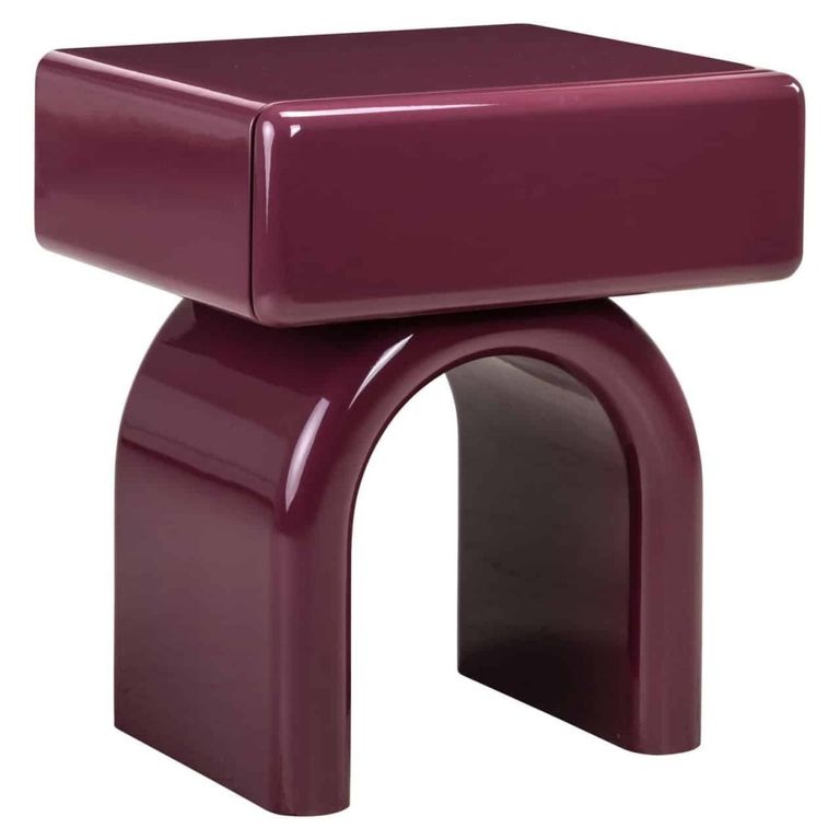 Bennet End Table - 1 Drawer - Burgundy - Wood