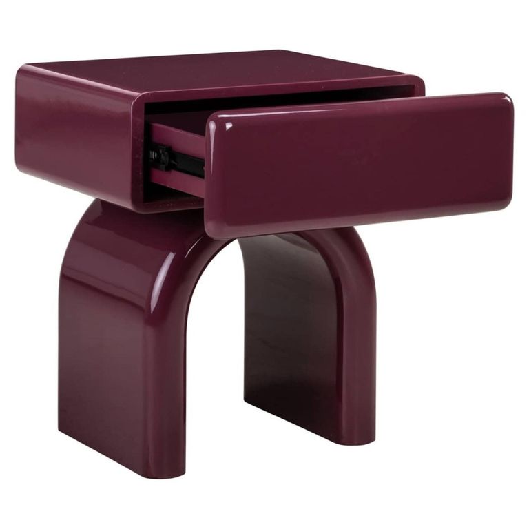 Bennet End Table - 1 Drawer - Burgundy - Wood