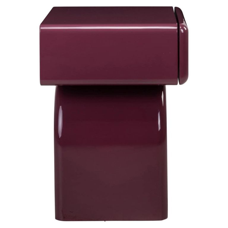 Bennet End Table - 1 Drawer - Burgundy - Wood