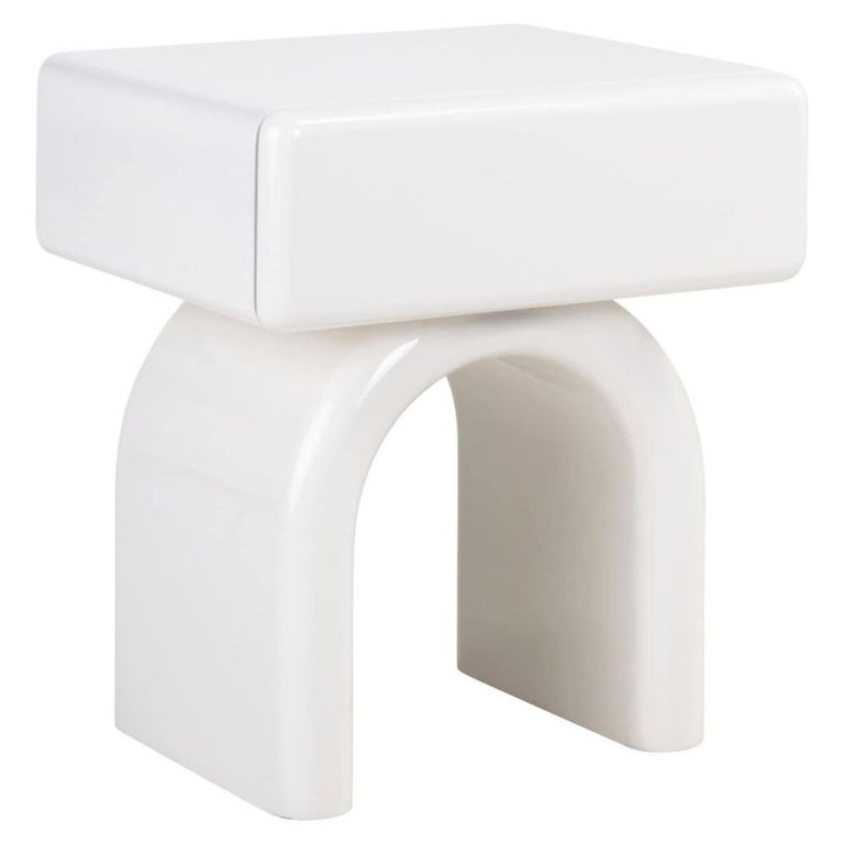 Bennet End Table - 1 Drawer - White - Wood