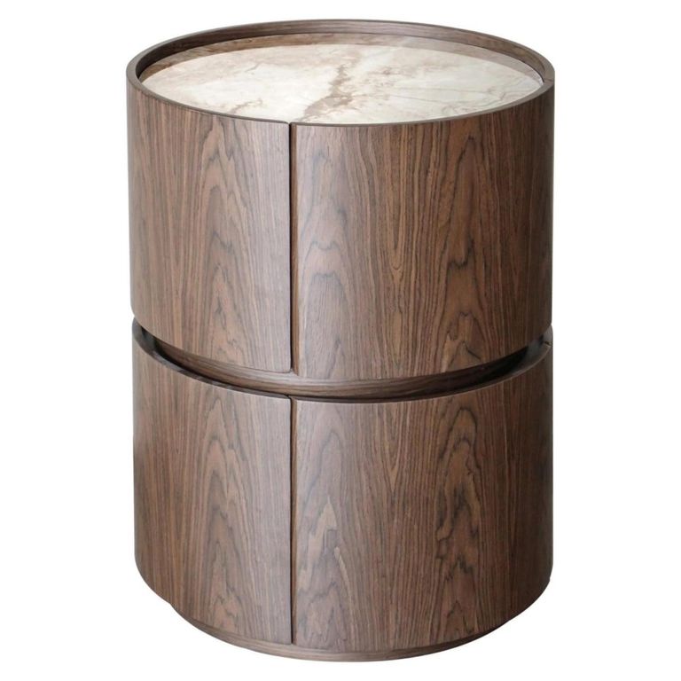 Ellery End Table - 2 Drawer - Brown - Ceramic and Wood