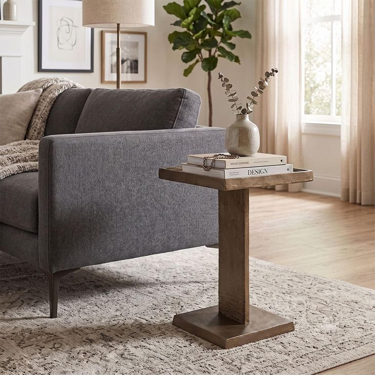 Foley End Table - Square - Antique Brass - Aluminum