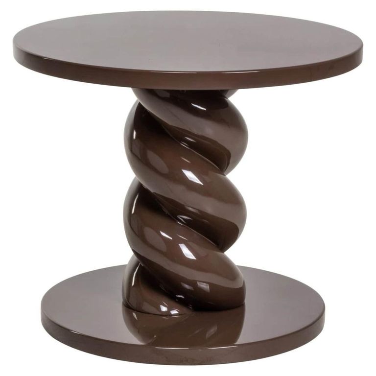Celeste End Table - Round - Chestnut - Polyresin