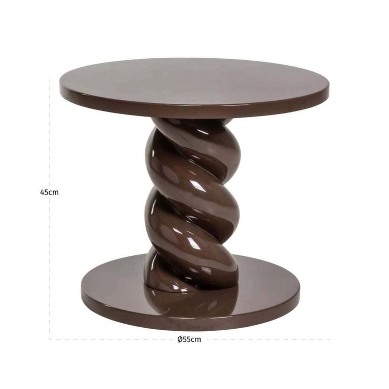 Celeste End Table - Round - Chestnut - Polyresin