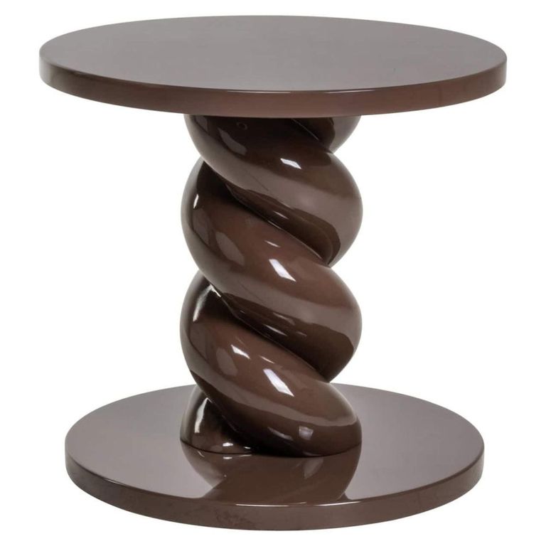 Coco End Table - Round - Chestnut - Polyresin