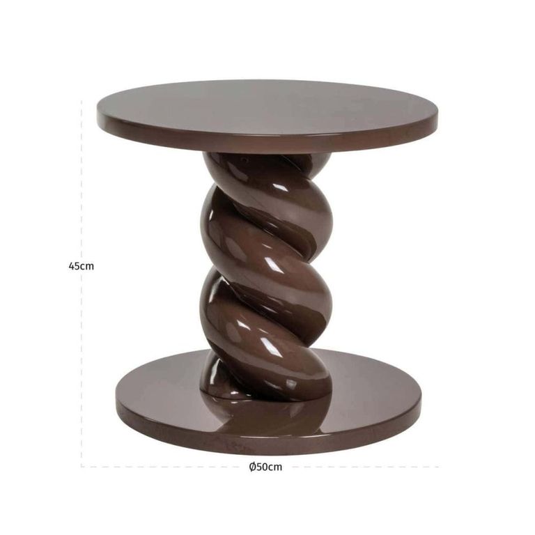 Coco End Table - Round - Chestnut - Polyresin