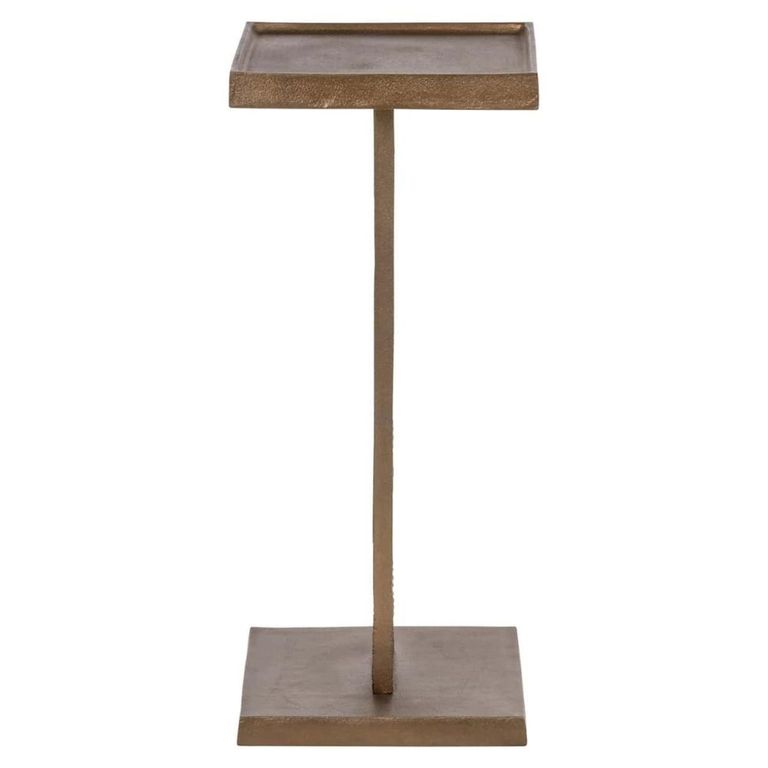 Foley End Table - Square - Antique Brass - Aluminum