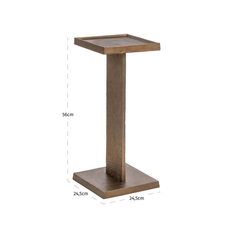 Foley End Table - Square - Antique Brass - Aluminum
