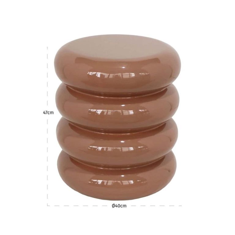 Indie End Table - Round - Mocha Mousse - Polyresin