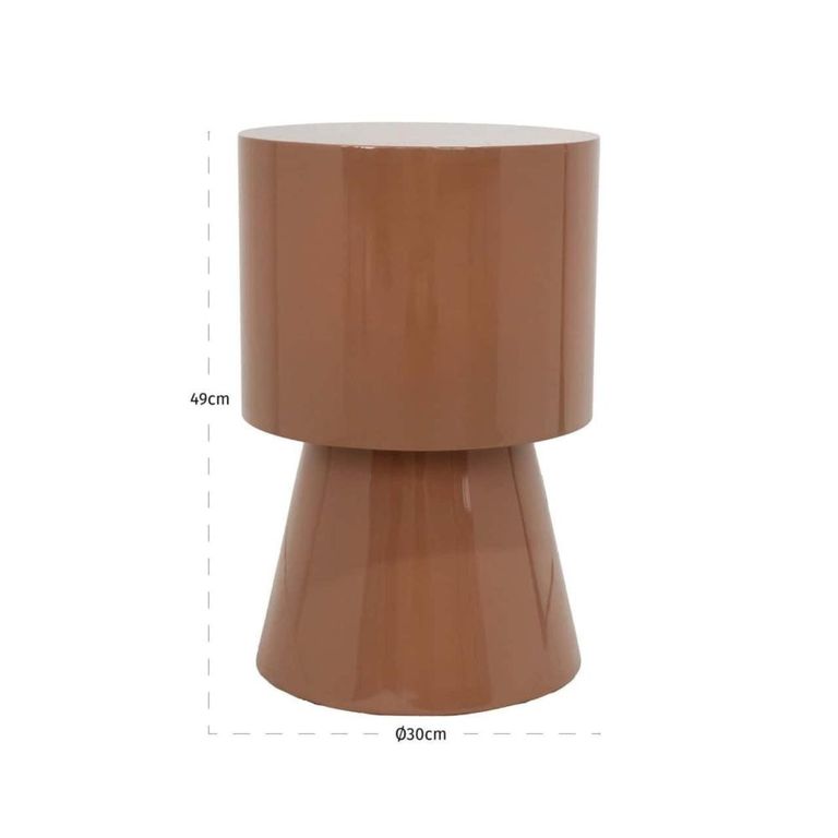 Liza End Table - Round - Mocha Mousse - Polyresin