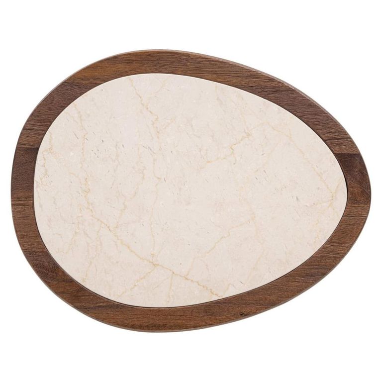 Melrose End Table - Spicebrown - Marble and Mango Wood