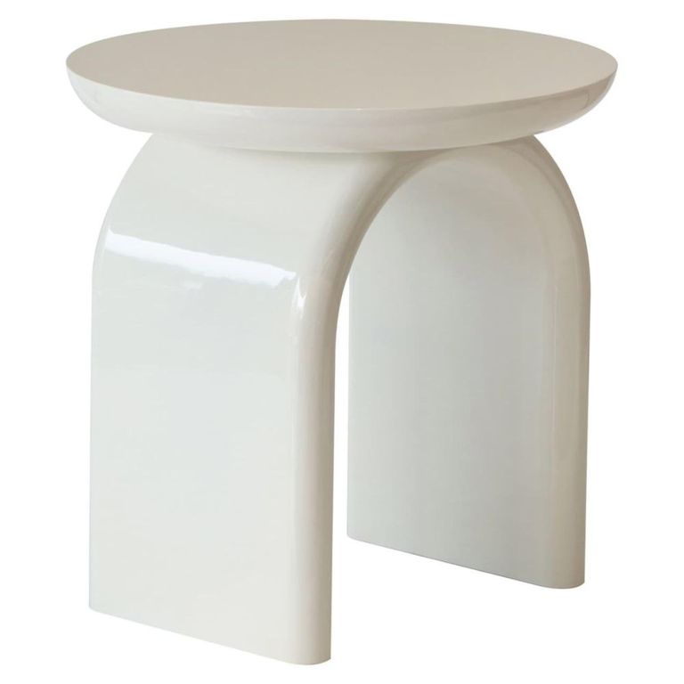 Merrick End Table - Round - Coconut Milk