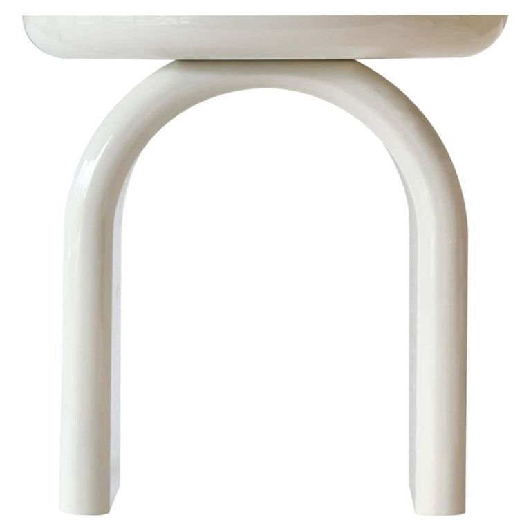 Merrick End Table - Round - Coconut Milk