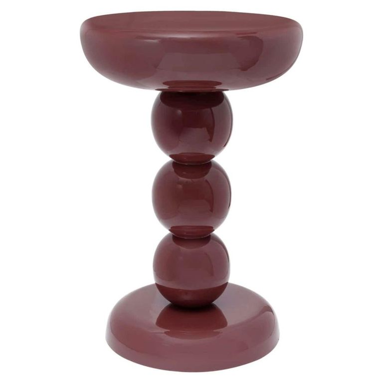 Reid End Table - Round - Burgundy - Metal