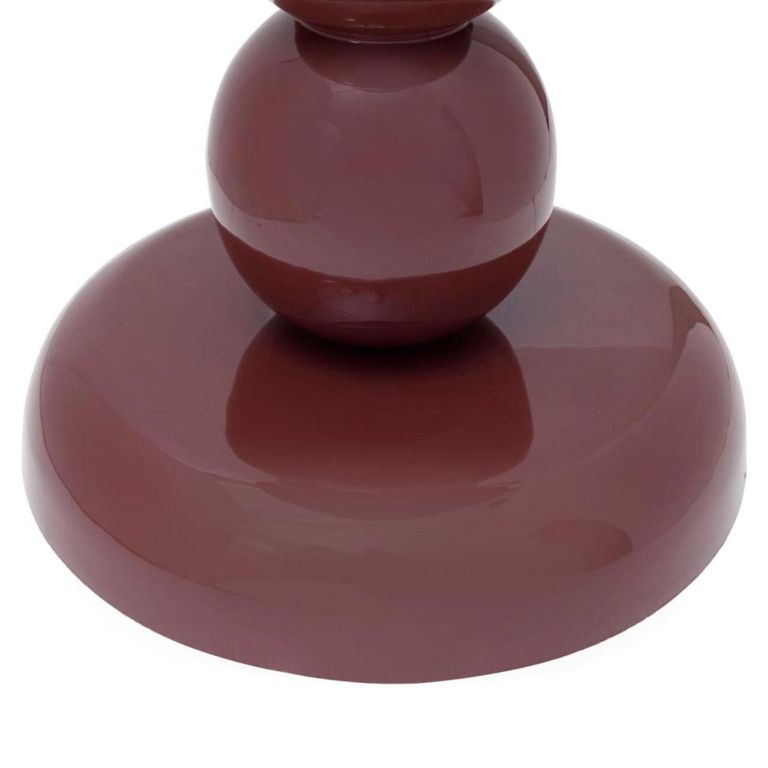 Reid End Table - Round - Burgundy - Metal