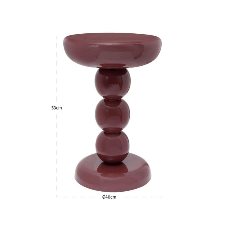 Reid End Table - Round - Burgundy - Metal