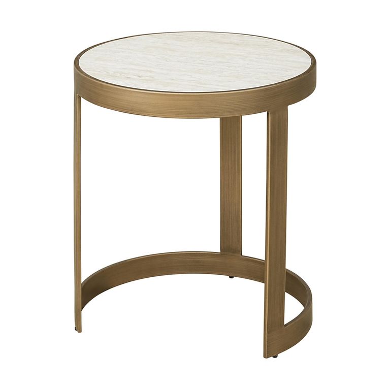 Tivoli Fluted Side Table - 2 Tier - Round - White - Ceramic