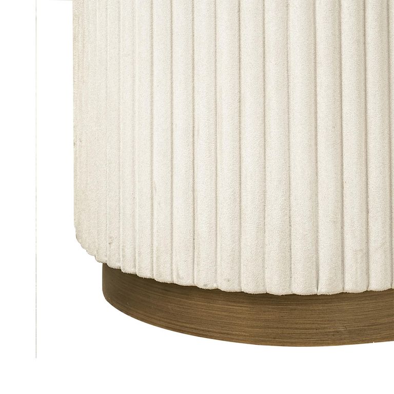 Tivoli Fluted Side Table - 2 Tier - Round - White - Ceramic