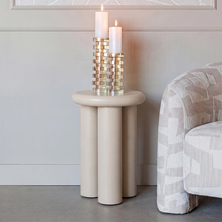 Elbaz End Table - Round - Beige