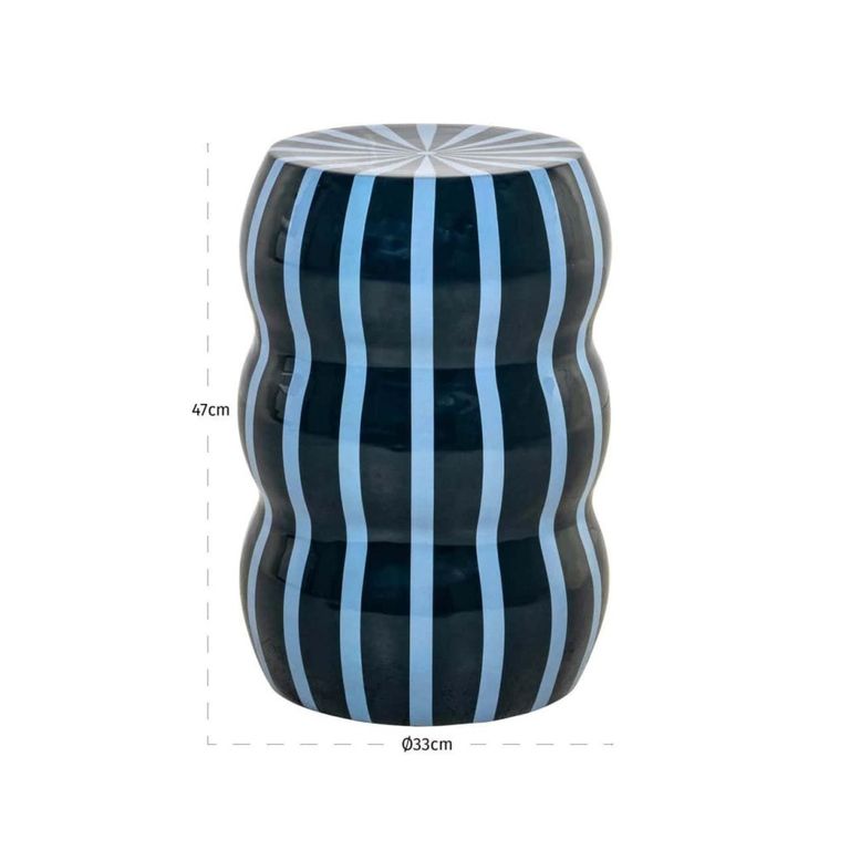 Boyd End Table - Round - Blue - Metal