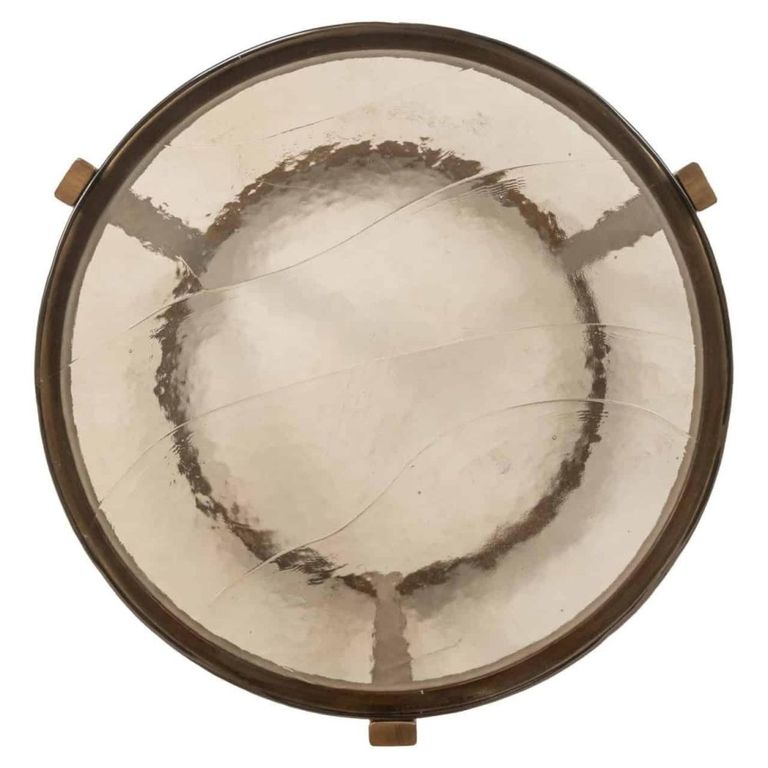 Cleo End Table - 2 Teir - Round - Gold - Glass and Metal