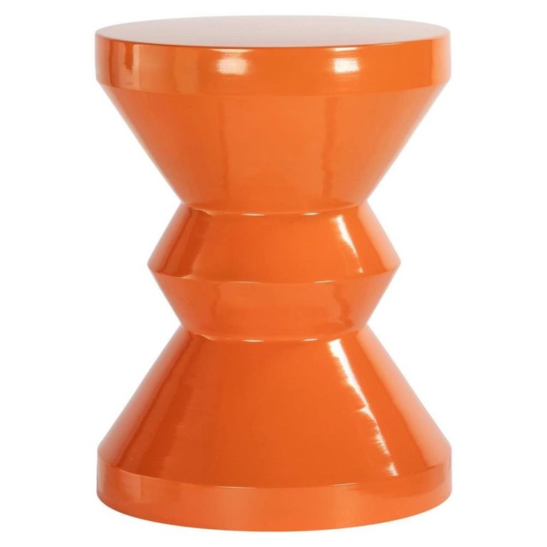 Diablo End Table - Round - Orange - Metal