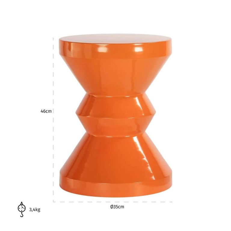 Diablo End Table - Round - Orange - Metal