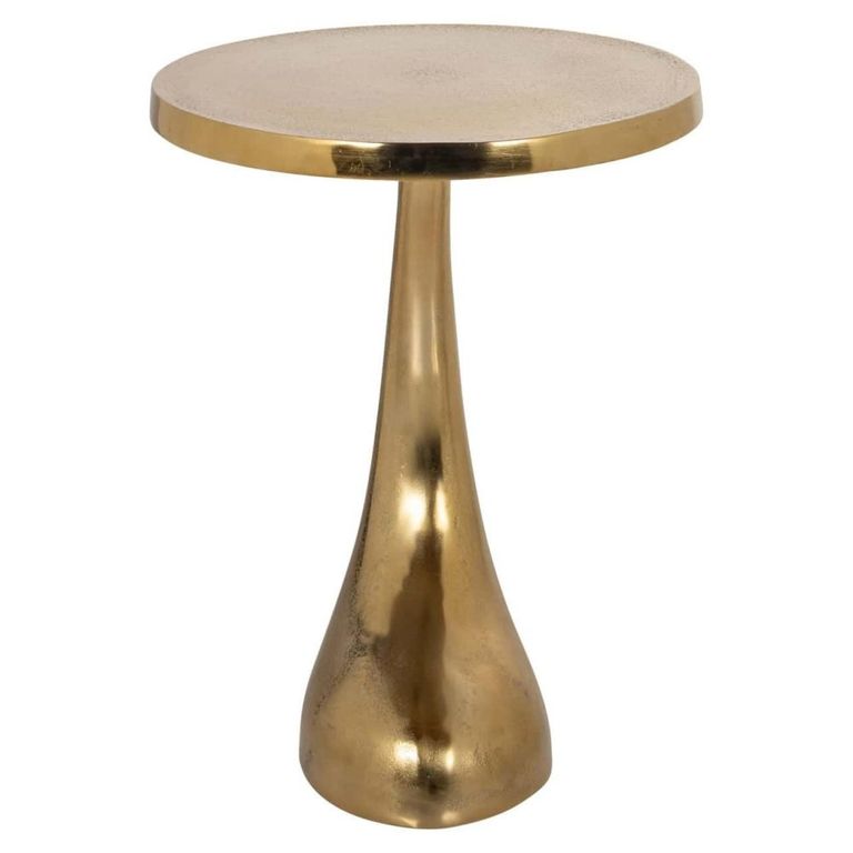 Dolphin End Table - Round - Gold - Aluminum