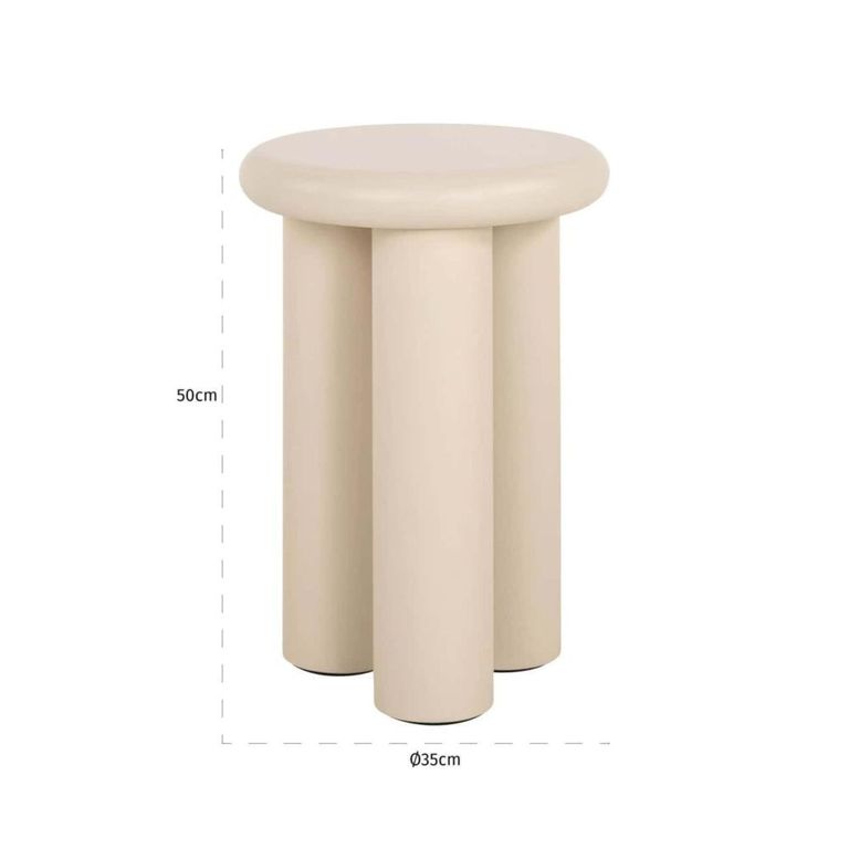 Elbaz End Table - Round - Beige