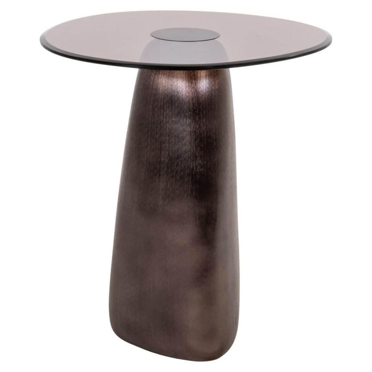Hayden End Table - Bronze - Glass and Aluminium