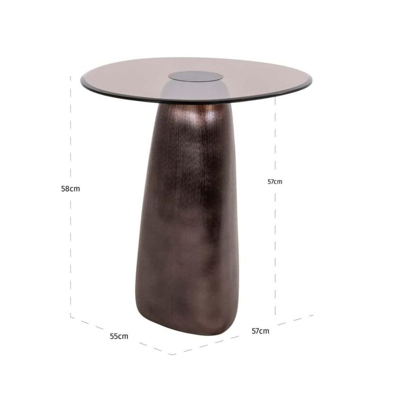 Hayden End Table - Bronze - Glass and Aluminium
