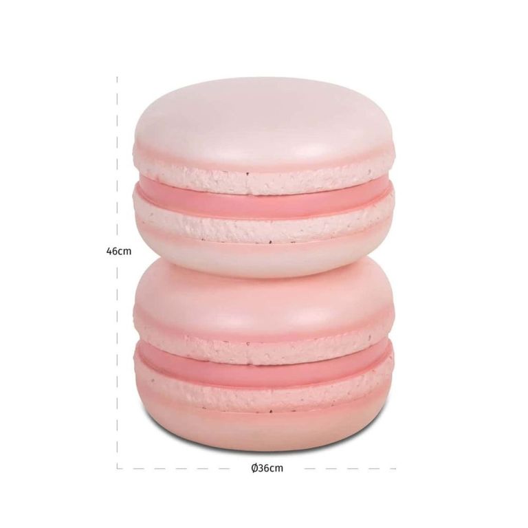 Macarons End Table - Round - Pink - Polyresin