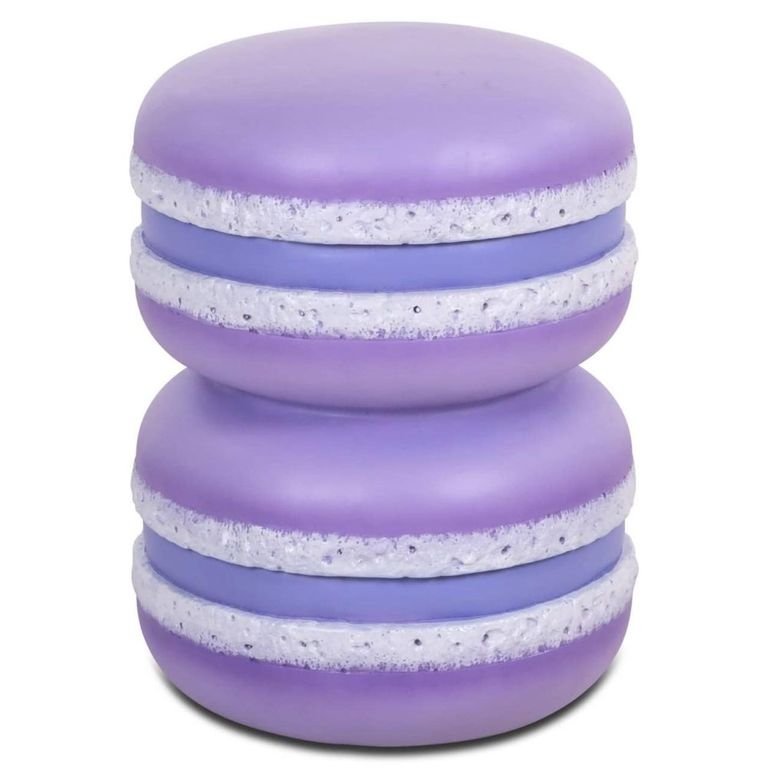 Macarons End Table - Round - Purple - Polyresin