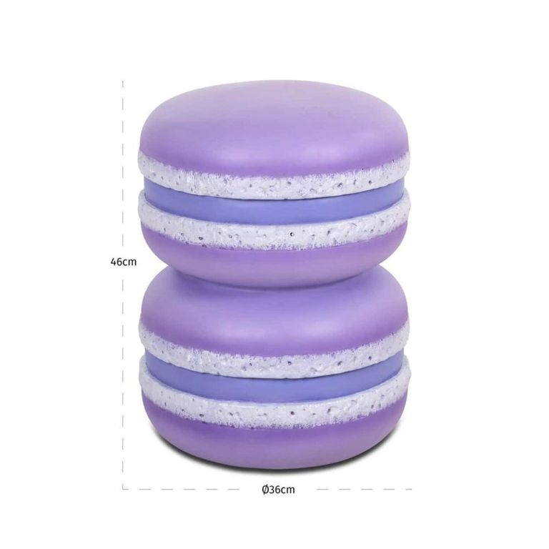 Macarons End Table - Round - Purple - Polyresin