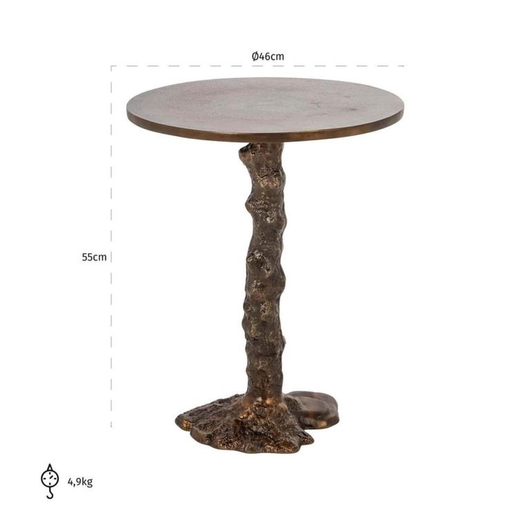 Misty End Table - Round - Bronze - Aluminum
