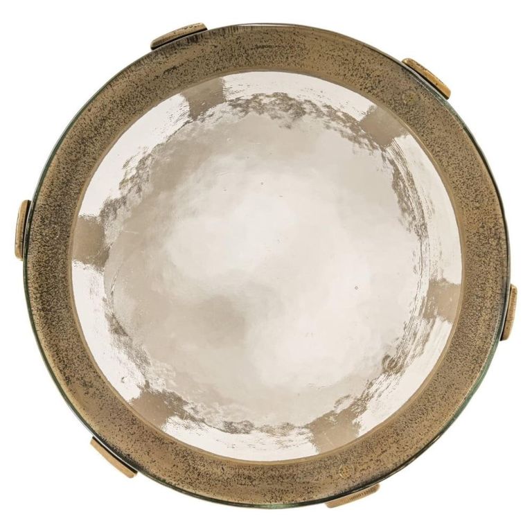 Rixo End Table - Round - Gold - Glass and Aluminum