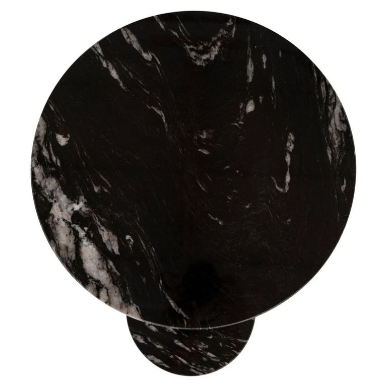 Tibby End Table - Black and Gold - Marble and Aluminum