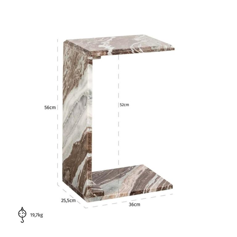 Tovek End Table - Blush Beige - Marble