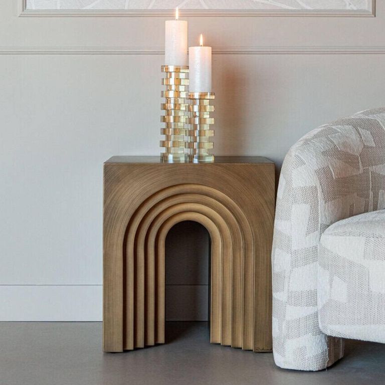 Vevey End Table - Square - Brushed Gold - Metal
