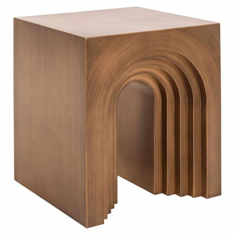 Vevey End Table - Square - Brushed Gold - Metal