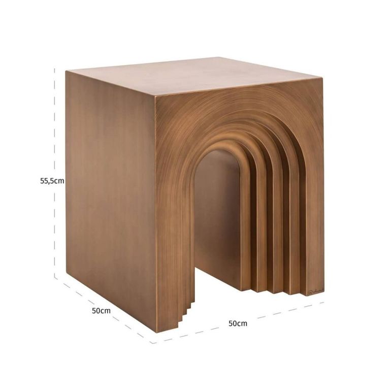 Vevey End Table - Square - Brushed Gold - Metal